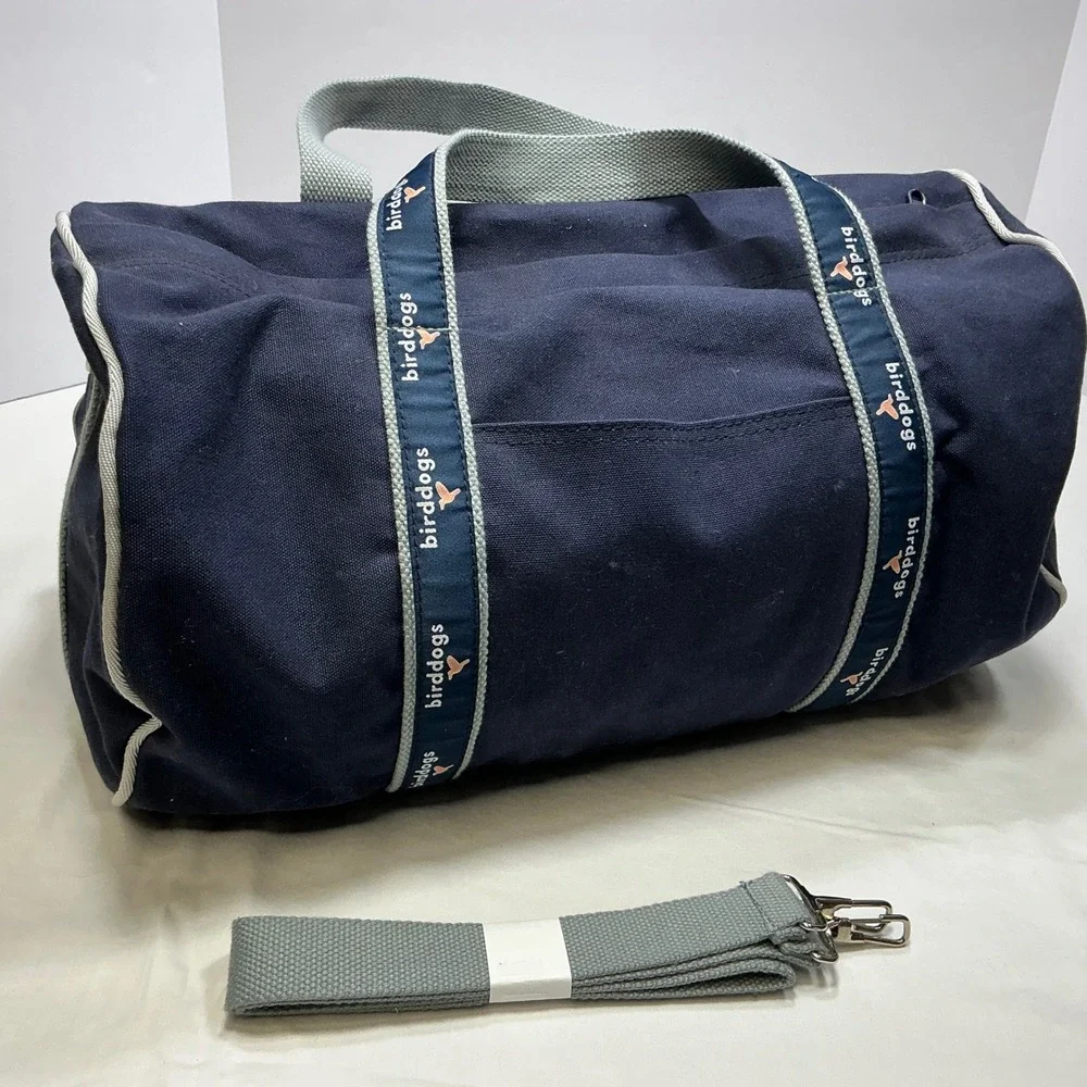 Birddogs Duffle Bag Gym Travel Carry On‎ Navy Blue Logo Strap